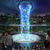 The Jewel Rain Vortex at Changi Airport, Singapore, a landmark location for a client testimonial.